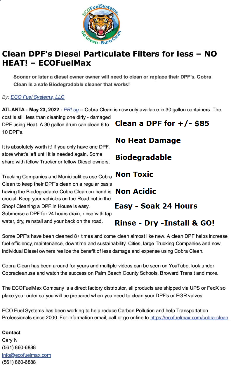 Clean DPF 5 23 22