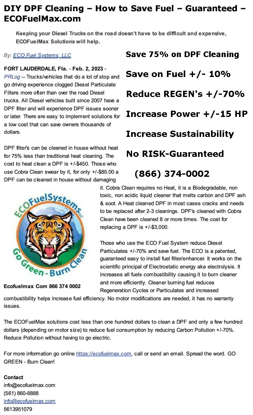 DIY DPF Save Fuel 2 3 23